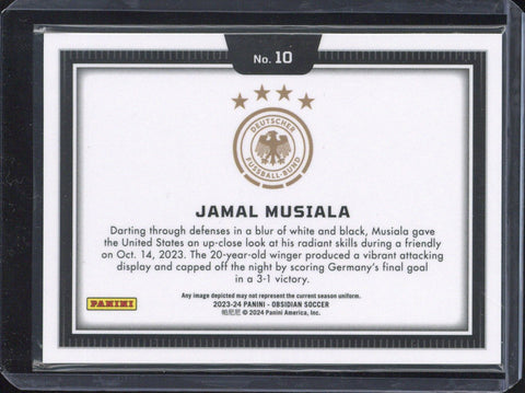 2023-24 Panini Obsidian Jamal Musiala Black Colorblast #10
