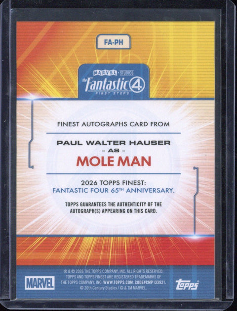 2026 Topps Finest Paul Walter Hauser as Mole Man Autograph /75 #FA-PH