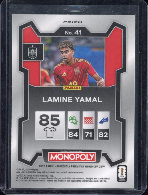 2026 Panini Monopoly Prizm World Cup Lamine Yamal Boardwalk Blue Wave #41