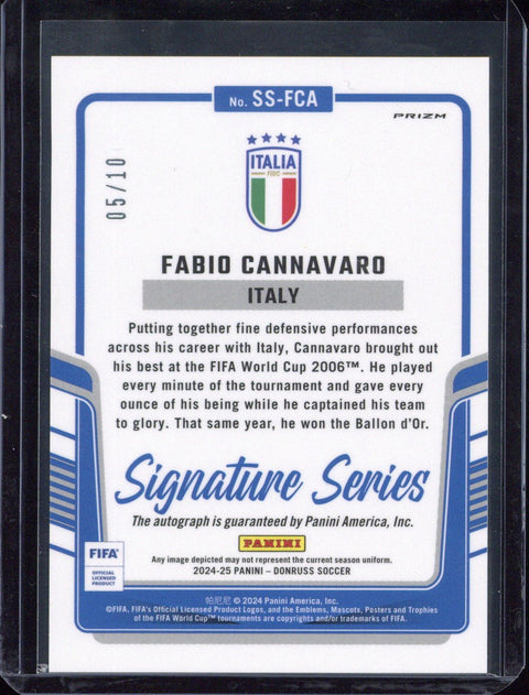 2024-25 Panini Donruss Fabio Cannavaro Autograph /10 #SS-FCA