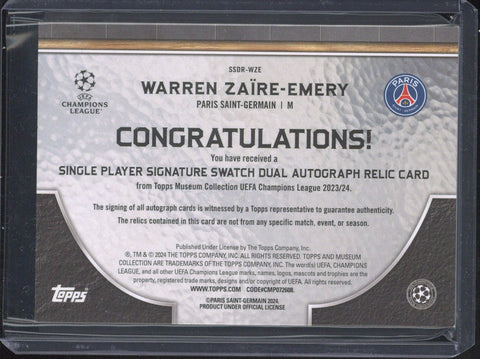 2023-24 Topps Museum UCC Warren Zaire-Emery Signature Swatches /25 #SSDR-WZE
