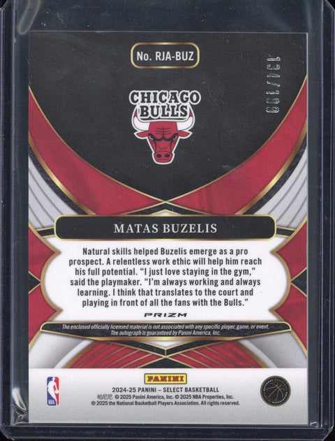 2024-25 Panini Select Matas Buzelis RC Patch Autograph /199 #RJA-BUZ