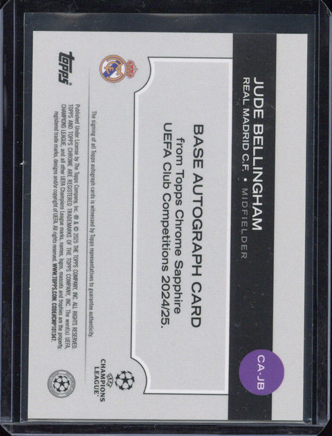 2024-25 Topps Chrome UCC Sapphire Jude Bellingham Autograph /50 #CA-JB