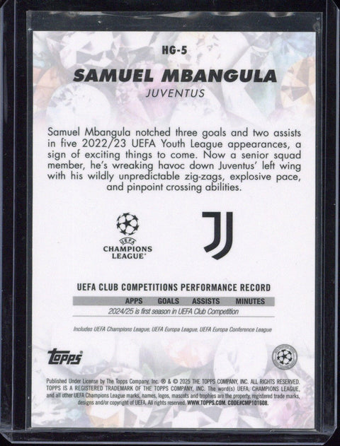 2024-25 Topps Chrome Samuel Mbangula RC Hidden Gems #HG-5