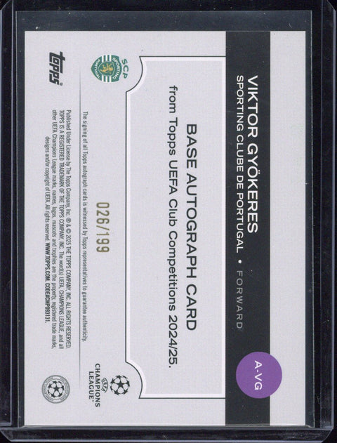 2024-25 Topps Chrome UCC Viktor Gyökeres Autograph /199 #A-VG