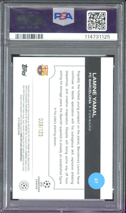 2024-25 Topps UCC Lamine Yamal Blue Foilboard #27 PSA 10