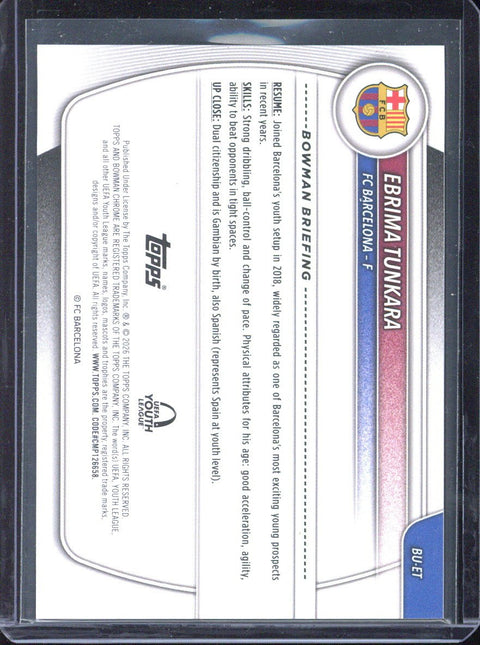 2025-26 Topps Chrome UCC Ebrima Tunkara 1st Bowman Refractor #BU-ET