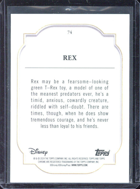 2024 Topps Chrome Disney Sapphire Rex /10 #74