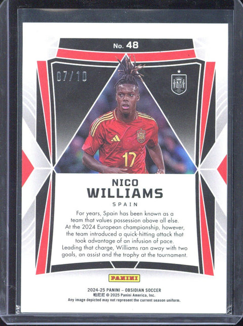 2024-25 Panini Obsidian Nico Williams Red /10 #48