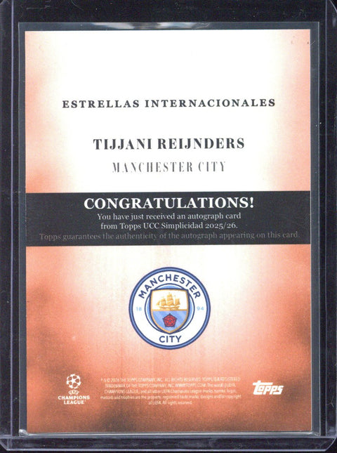 2025-26 Topps UCC Simplicidad Tijjani Reijnders Autograph /25