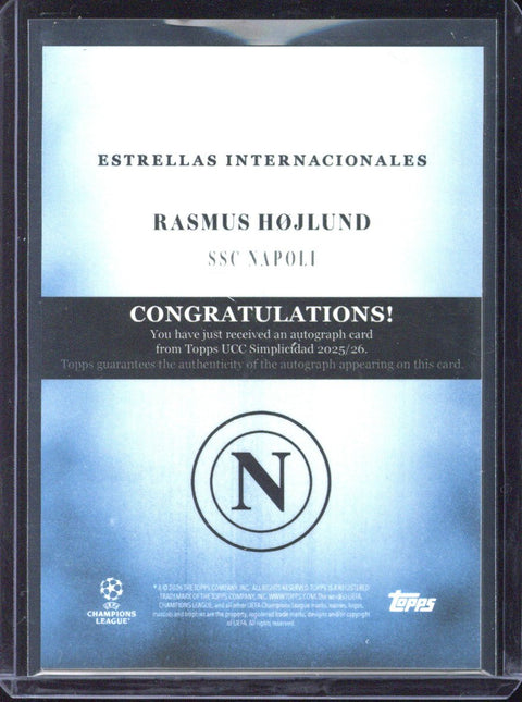 2025-26 Topps UCC Simplicidad Rasmus Hojlund Autograph /99