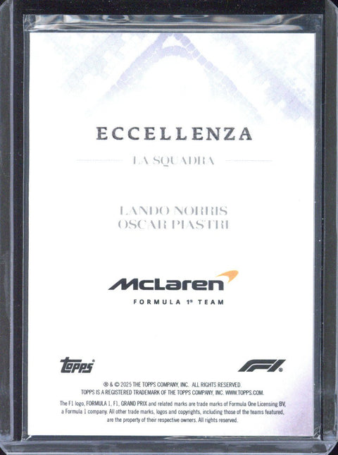 2025 Topps Eccellenza F1 Lando Norris / Oscar Piastri La Squadra /25