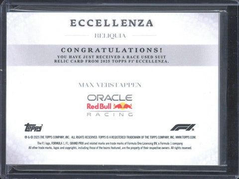 2025 Topps Eccellenza F1 Max Verstappen Relic