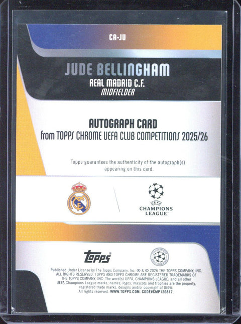 2025-26 Topps Chrome UCC Jude Bellingham Autograph /25 #CA-JU