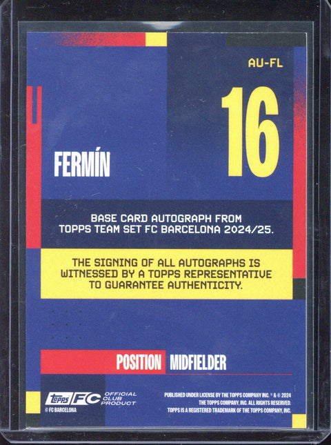 2024-25 Topps Team Set FC Barcelona Fermin Autograph /50 #AU-FL