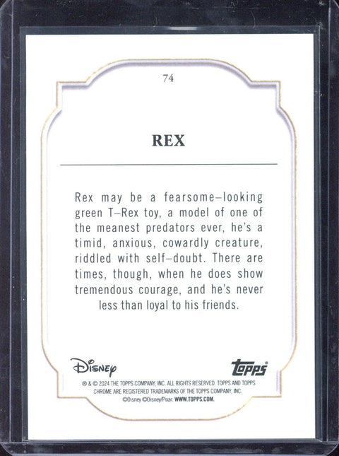 2024 Topps Chrome Disney Rex Orange Refractor /25 #74