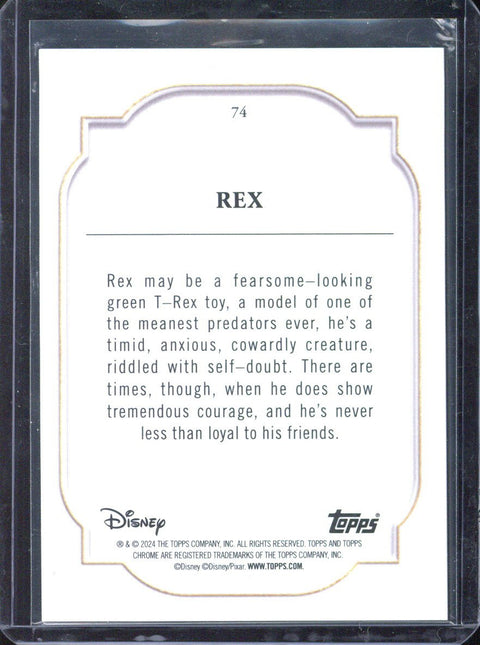 2024 Topps Chrome Disney Rex Mickey Mouse Refractor /28 #74