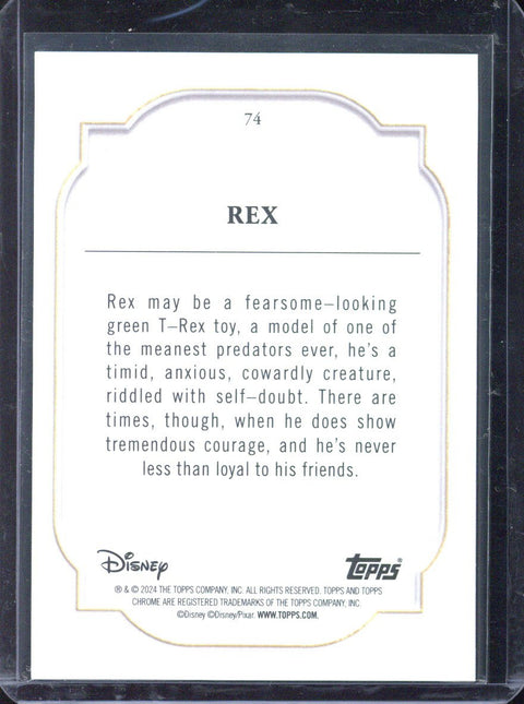 2024 Topps Chrome Disney Sapphire Rex /15 #74