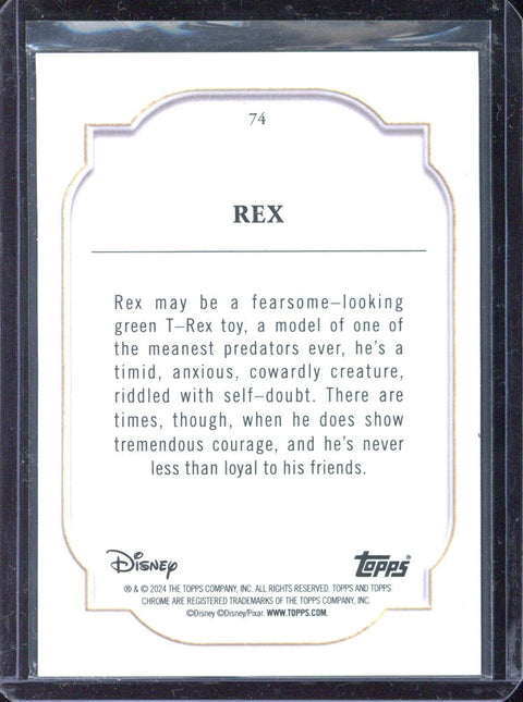 2024 Topps Chrome Disney Rex Green Refractor /99 #74