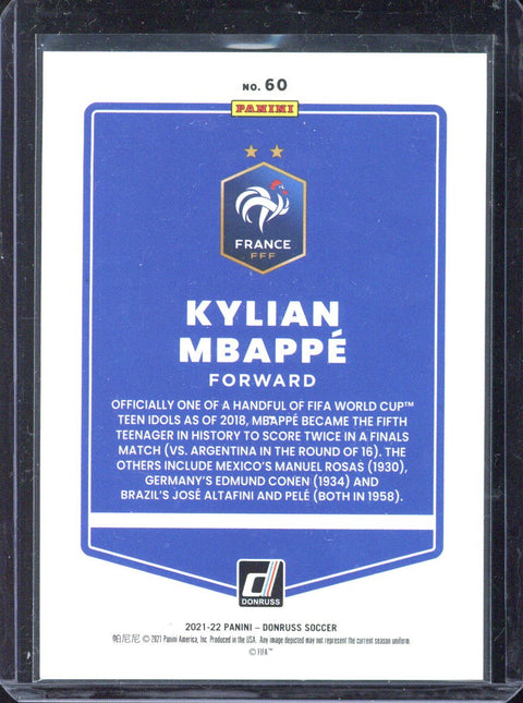 2021-22 Panini Donruss Road to Qatar Kylian Mbappe Holo Pink Laser /25 #60