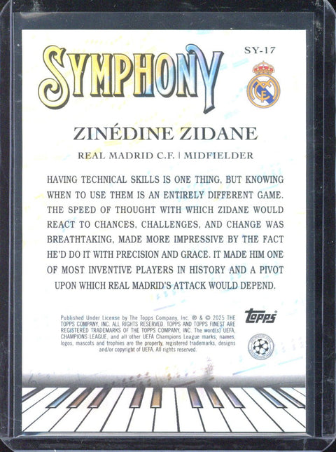 2025 Topps Finest Zinedine Zidane Symphony /50