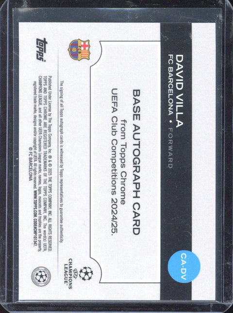 2024-25 Topps Chrome David Villa Autograph /150