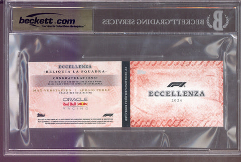 2025 Topps Eccellenza Sergio Perez / Max Verstappen Booklet Reliquia /10 BGS 10