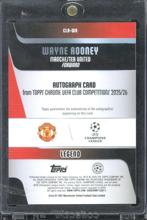 2025-26 Topps Chrome UCC Wayne Rooney Logofractor Autograph /5 #CLA-WR