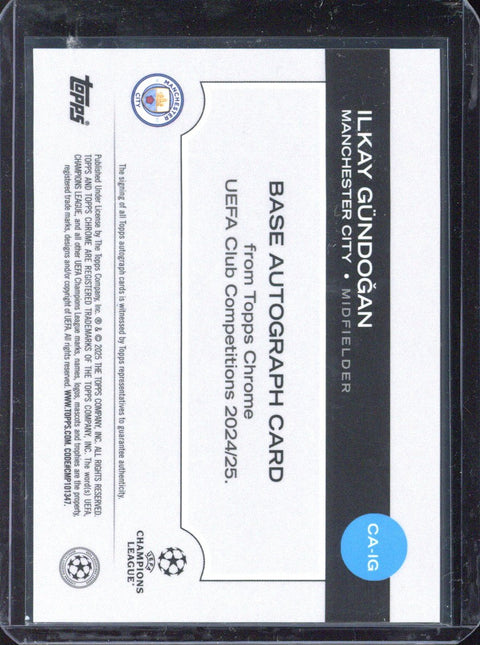 2024-25 Topps Chrome UCC Ilkay Gündogan Orange Lava Autograph /25 #CA-IG