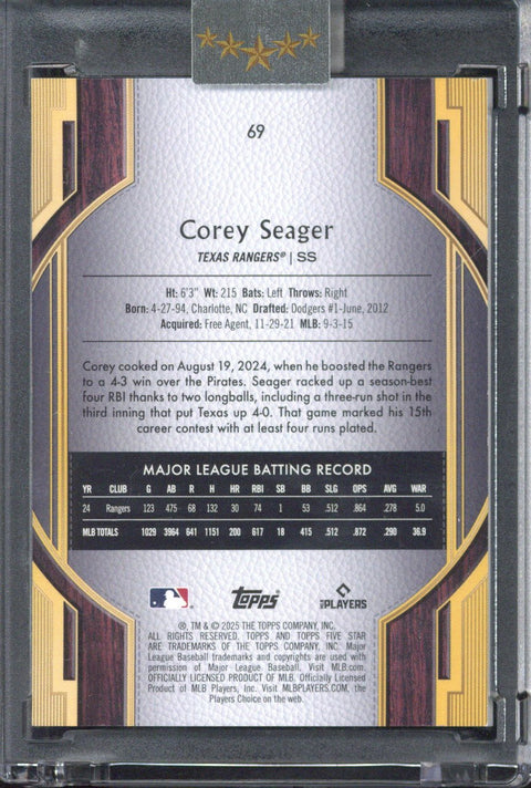 2025 Topps Five Star MLB Corey Seager /5 #69