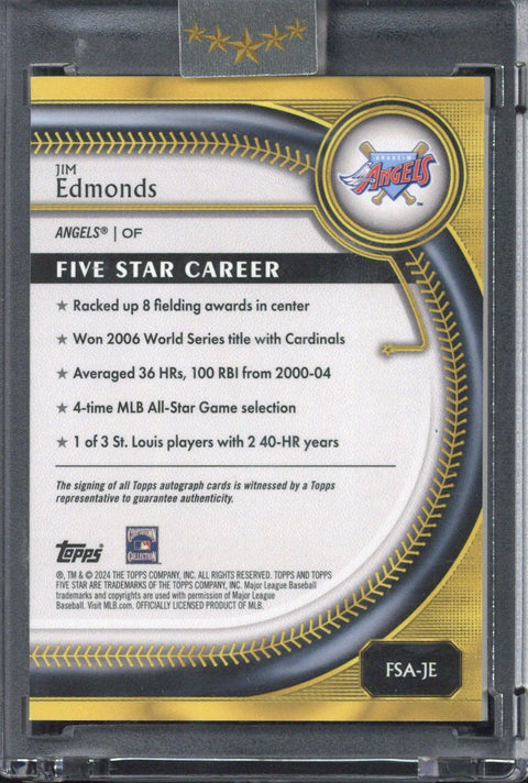2025 Topps Five Star MLB Jim Edmonds Autograph /50 #FSA-JE
