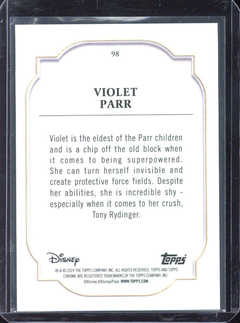 2024 Topps Chrome Disney Violet Parr Black & White Speckle /101 #98