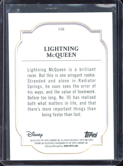2024 Topps Chrome Disney Lightning McQueen Green Refractor /99 #116