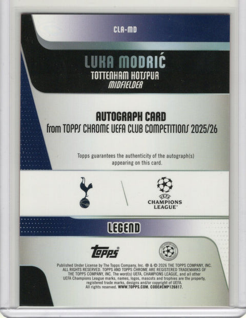 2025/26 Topps Chrome UCC Logofractor Luka Modric Autograph #CLA-MD /5