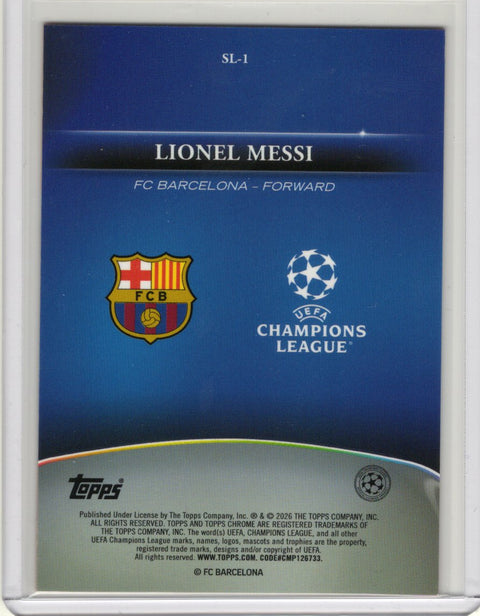 2025/26 Topps Chrome UCC Logofractor Messi #SL-1 /25