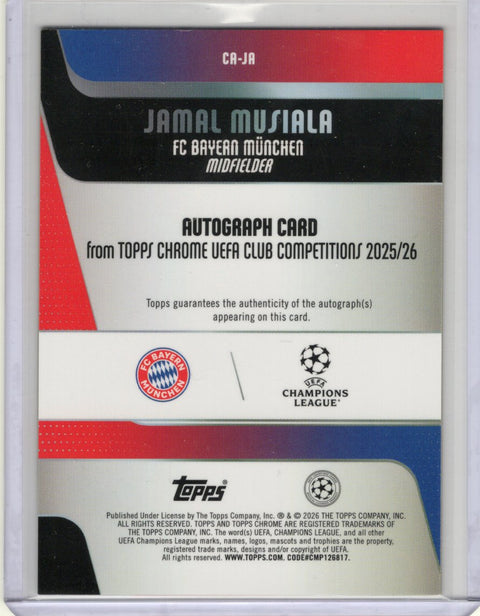 2025/26 Topps Chrome UCC Logofractor Jamal Musiala Autograph /50#CA-JA