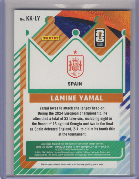 2025/26 Panini Donruss Road to World Cup Lamine Yamal Kit Kings Relic #KK-LY