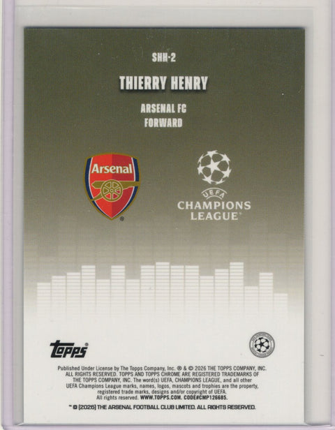 2025/26 Topps Chrome UCC Thierry Henry Silenced /199 #SHH-2