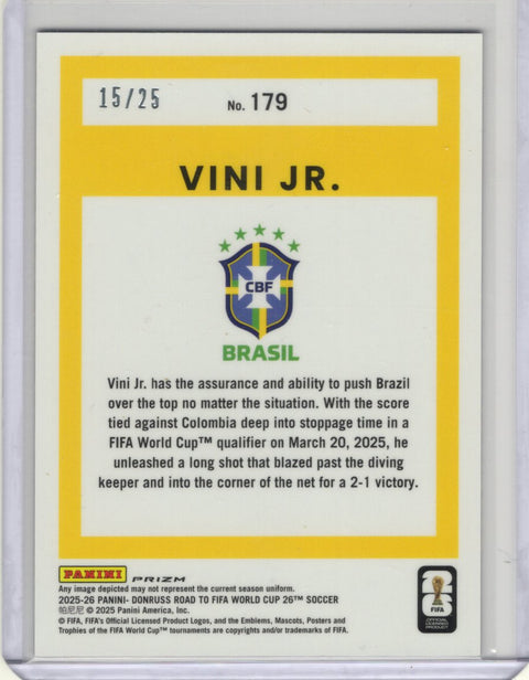 2025/26 Panini Donruss Optic Road to World Cup Vini Jr. /Purple Mojo /25 #179