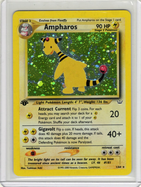 2000 Pokémon Neo Revelation Ampharos Holo 1st Edition 1/64 - EU