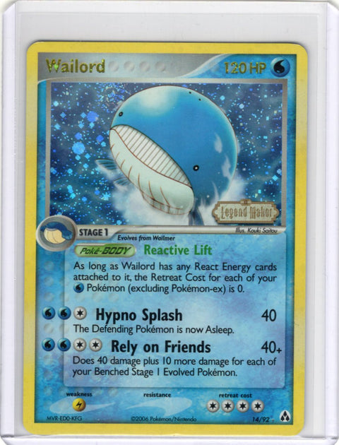 2006 Pokémon EX Legend Maker Wailord Reverse Holo Stamped 14/92 - EU