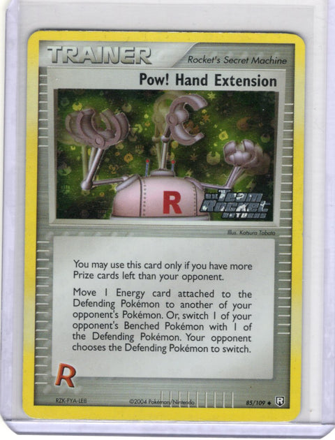 2004 Pokémon EX Team Rocket Returns Pow! Hand Extension Reverse Holo Stamped 85/109 - EU