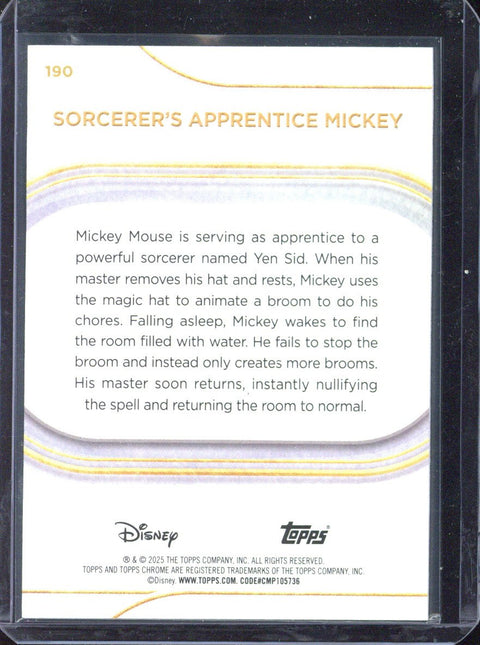 2025 Disney Chrome Sapphire Sorcerer's Apprentice Mickey Blue #190