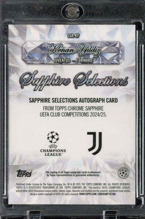 2024-25 Topps Chrome Sapphire Kenan Yildiz Sapphire Selections Autograph /25 #SSA-KY