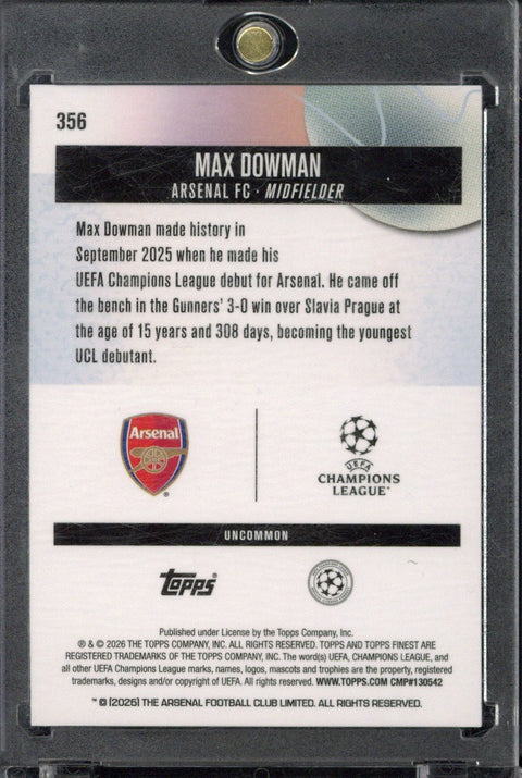 2025-26 Topps FInest Max Dowman RC /15 #356