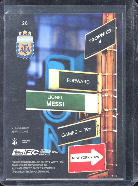 2025-26 Topps Argentina Team Set Lionel Messi /99 #28