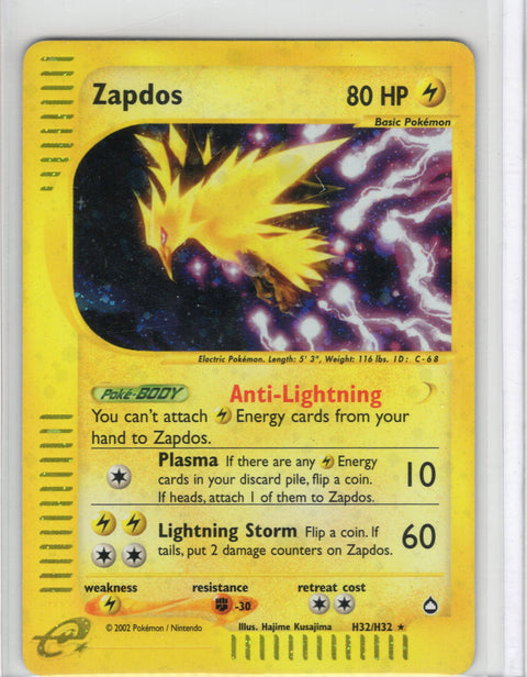 2002 Pokémon Aquapolis Zapdos Holo H32/H32 - EU - 3