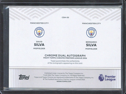 2025-26 Topps Chrome Premier League David Silva / Bernardo Silva Dual Autograph /50 #CDA-55