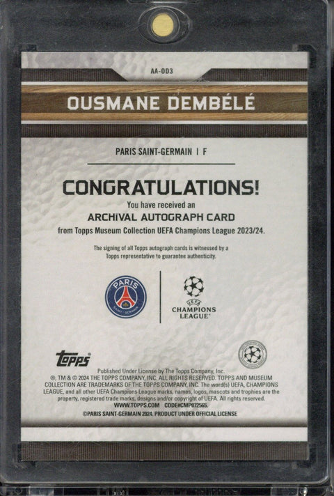 2023-24 Topps Museum UCC Ousmane Dembele Autograph /25 #AA-OD3