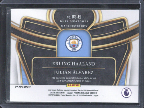 2023-24 Panini Select Erling Haaland / Julian Alvarez Dual Swatches #DS-EJ